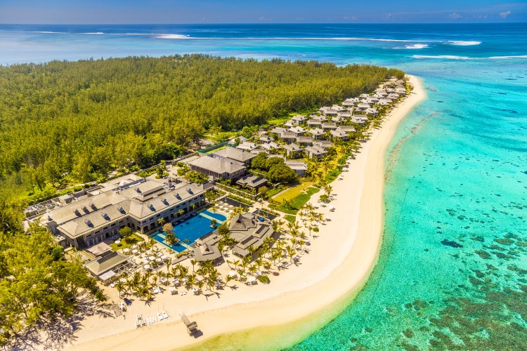 St Regis Le Morne beneath the Le Morne Brabant mountain, Mauritius