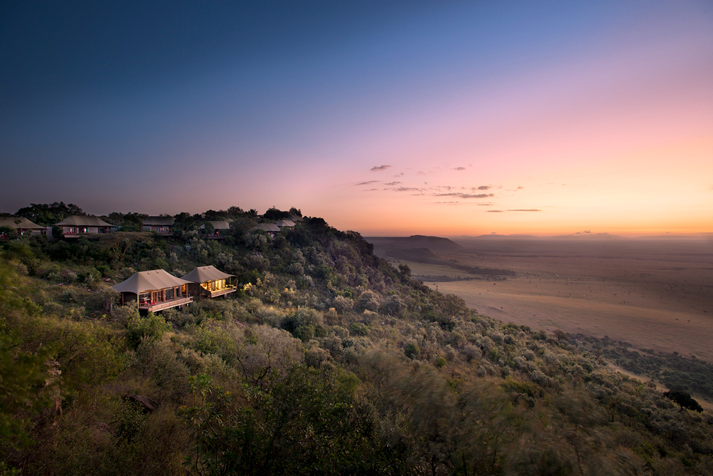 Angama Mara tented suite above the Mara Triangle in the Maasai Mara