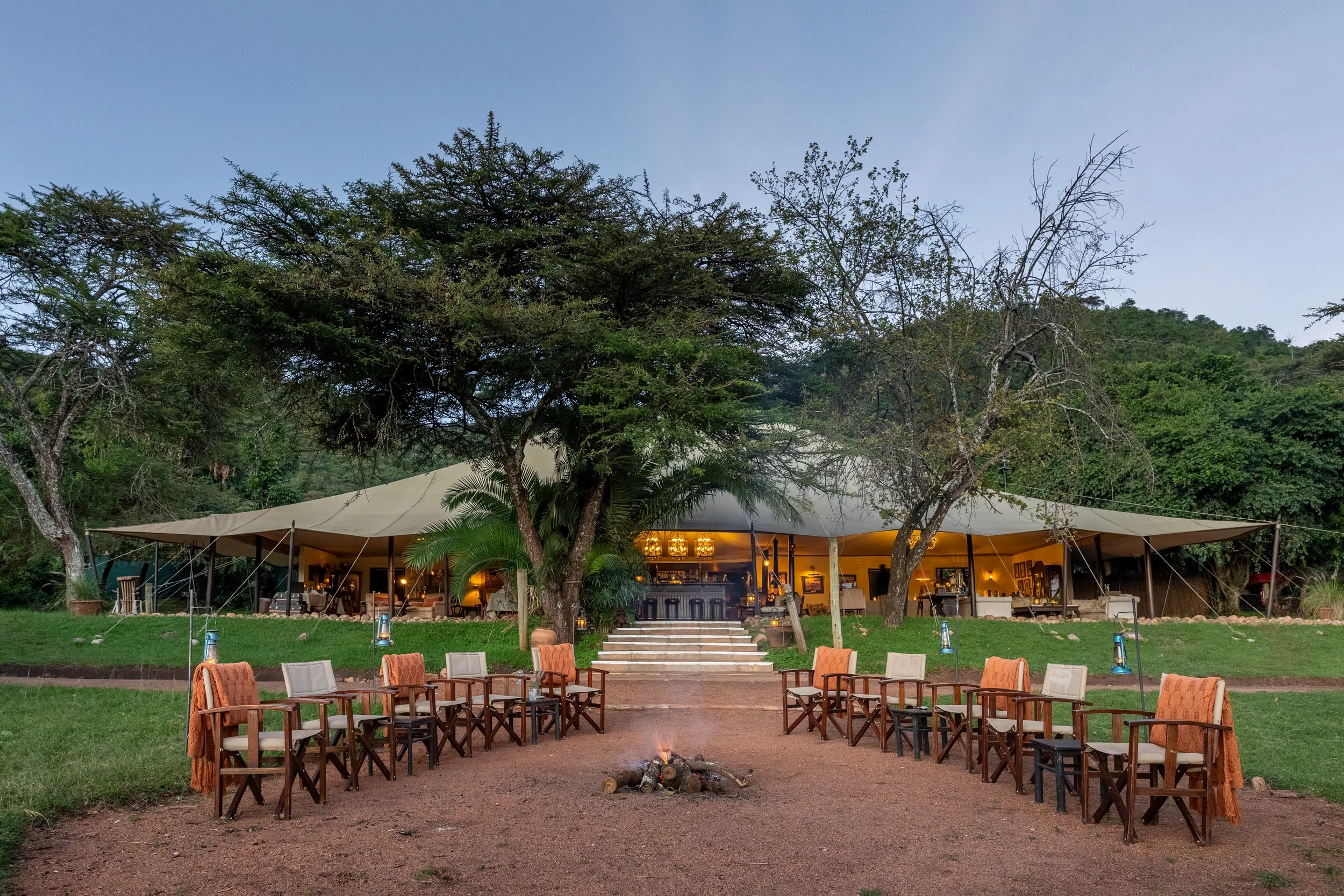 Cottar's 1920s Camp classic cream safari tent on a private conservancy in the Maasai Mara