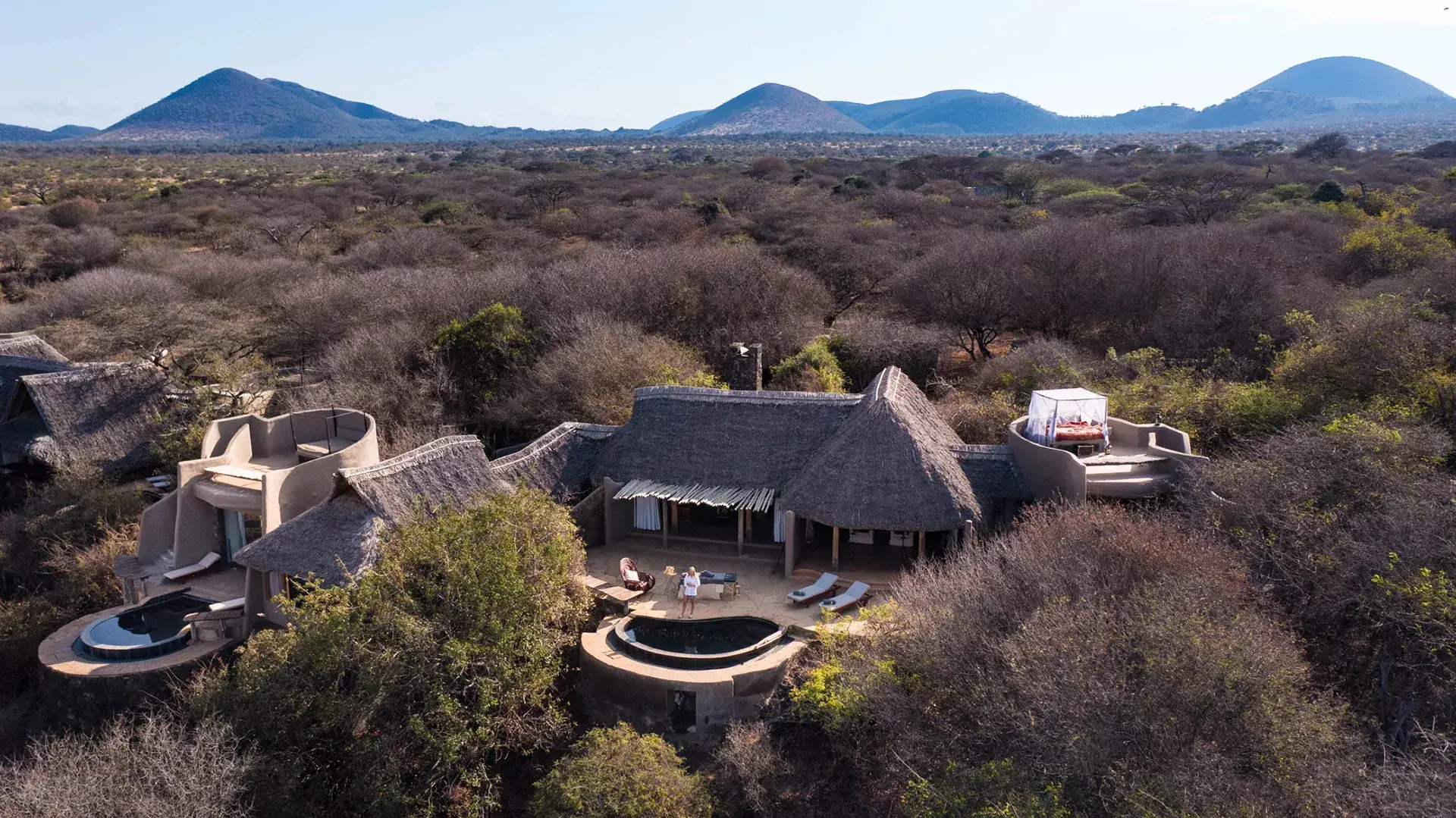 A private dining setup at a luxury tented suite in the Maasai Mara, Kenya