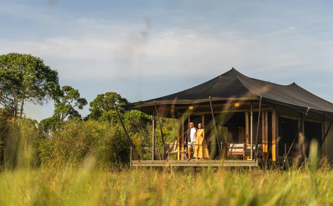 A guest tented suite at Wilderness Mara in the Mara Triangle, Kenya