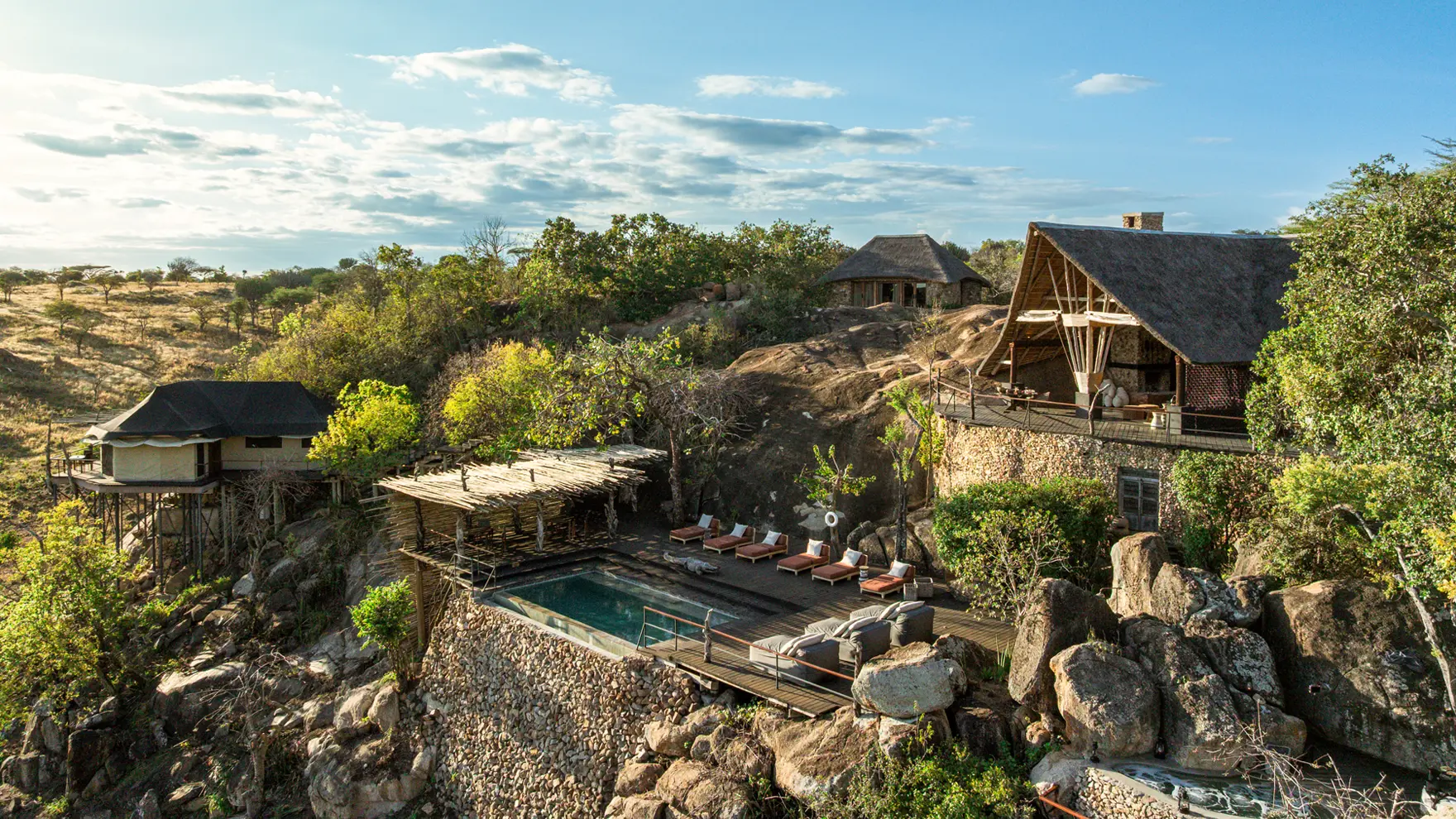 Mwiba Lodge among granite boulders in the Mwiba Wildlife Reserve, southern Serengeti